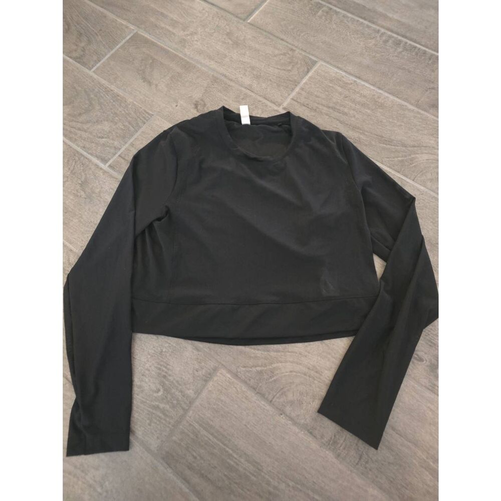 adidas Black Long Sleeve Crop Tee
